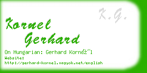 kornel gerhard business card